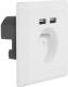 Lanberg Gniazdko podtynkowe 230V pojedyncze + 2x USB 2.1A francuskie (AC-WS01-USB2-E) 3