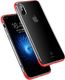 Baseus Etui iPhone X Baseus Armor Case przezroczysty pokrowiec z wzmocnioną ramką czerwony 1