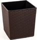Lamela Doniczka Juka z wkładem Rattan Mokka 400x400 H:41,5cm 1