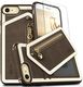 Zizo Zizo Nebula Wallet Case - Skórzane etui iPhone X z kieszeniami na karty + saszetka na zamek + szkło 9H na ekran (Dark Brown/Brown) 1