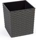 Lamela Doniczka Juka z wkładem Rattan Grafit 400x400 H:41,5 1