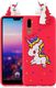 Etui 3D HUAWEI P20 czerwony jednorożec 4