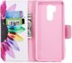 Etui portfel leather LG G7 kolorowane płatki 6
