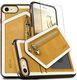 Zizo Zizo Nebula Wallet Case - Skórzane etui iPhone X z kieszeniami na karty + saszetka na zamek + szkło 9H na ekran (Light Brown/Brown) 1