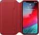 Apple Etui skórzane folio iPhone XS - RED 1