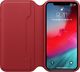 Apple Etui skórzane folio iPhone XS - RED 3