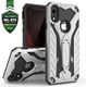 Zizo Zizo Static Cover - Pancerne etui iPhone XR z podstawką (Silver/Black) 1