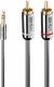 Kabel Lindy Jack 3.5mm - RCA (Cinch) x2 10m srebrny (35337) 1