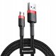Kabel USB Baseus USB-A - microUSB 1 m Czarno-czerwony (CAMKLF-B91) 1