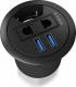 HUB USB Icy Box IcyBox Hub do Biurka 2xUSB 3.0 z gniazdem 230V EU/US 2