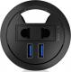 HUB USB Icy Box IcyBox Hub do Biurka 2xUSB 3.0 z gniazdem 230V EU/US 3