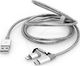 Kabel USB Verbatim USB-A - microUSB + Lightning 1 m Szary (48869) 7