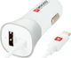 Ładowarka Skross ŁADOWARKA SAMOCHODOWA ZAPALNICZKA SKROSS 1X USB 1A 12V/24V BIAŁA + KABEL MICRO USB 1