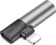 Adapter USB Baseus L43 Lightning - Jack 3.5mm + Lightning Srebrny  (BRA007005) 1