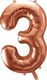 Party Deco Balon foliowy Cyfra "3", 86cm, różowe złoto uniwersalny 1