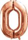 Party Deco Balon foliowy Cyfra "0", 86cm, różowe złoto uniwersalny 1
