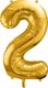 Party Deco Balon foliowy Cyfra "2", 86cm, złoty uniwersalny 1