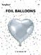 Party Deco Balon foliowy serce, srebrny, 45cm uniwersalny 1
