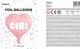 Party Deco Balon foliowy Serce - It's a girl, jasny różowy, 45cm uniwersalny 1