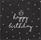 Party Deco Serwetki papierowe, Happy Birthday, czarne, 33x33 cm., 20 szt. uniwersalny 1