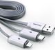 Kabel USB Remax USB-A - microUSB + Lightning 1 m Srebrny (1573-74475_20190322105539) 2
