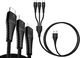 Kabel USB Rock Space USB-A - USB-C + microUSB + Lightning 1.2 m Czarny (334) 1