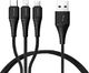 Kabel USB Rock Space USB-A - USB-C + microUSB + Lightning 1.2 m Czarny (334) 1