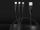 Kabel USB Rock Space USB-A - USB-C + microUSB + Lightning 1.2 m Czarny (334) 5