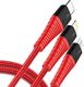 Kabel USB Rock Space Kabel Rock Hi-Tensile 3w1 3A 1,2M USB-C + Lightning + Micro Czerwony uniwersalny 2