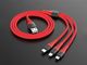 Kabel USB Rock Space Kabel Rock Hi-Tensile 3w1 3A 1,2M USB-C + Lightning + Micro Czerwony uniwersalny 5
