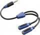 Kabel Hama Jack 3.5mm - Jack 3.5mm x2 0.2m niebieski (000544770000) 1