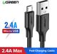 Kabel USB Ugreen USB-A - microUSB 0.5 m Czarny (60135) 1