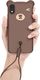 Baseus Bear Silicone Case silikonowe etui pokrowiec ze smyczą na nadgarstek iPhone XR brązowy (WIAPIPH61-BE08) uniwersalny 4