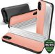 Zizo Zizo Retro Series - Etui Iphone X Z Kieszenią Na Karty + Podstawka + Szkło 9h Na Ekran (peach/silver) 1