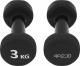 4fizjo hantle gumowane 2x3kg czarne 2