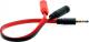 Kabel Mozos Jack 3.5mm - Jack 3.5mm x2 0.2m czerwony (ASM-1) 1