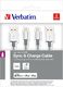 Kabel USB Verbatim USB-A - 1 m Srebrny (48872) 1
