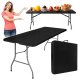 EkoStick Stół Ogrodowy Rozkładany Plastikowy Czarny Cateringowy Bankietowy 180x74cm 1