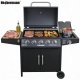 Heckermann Grill gazowy ogrodowy stalowy nierdzewny 5+1 YF-01JY05-B żeliwny ruszt 17,4 kW czarny 15