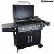 Heckermann Grill gazowy ogrodowy stalowy nierdzewny 5+1 YF-01JY05-B żeliwny ruszt 17,4 kW czarny 16