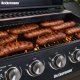 Heckermann Grill gazowy ogrodowy stalowy nierdzewny 5+1 YF-01JY05-B żeliwny ruszt 17,4 kW czarny 2