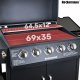 Heckermann Grill gazowy ogrodowy stalowy nierdzewny 5+1 YF-01JY05-B żeliwny ruszt 17,4 kW czarny 5