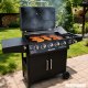 Heckermann Grill gazowy ogrodowy stalowy nierdzewny 5+1 YF-01JY05-B żeliwny ruszt 17,4 kW czarny 10