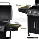 Heckermann Grill gazowy ogrodowy stalowy nierdzewny 5+1 YF-01JY03-B żeliwny ruszt 11,6 kW czarny 11