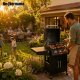 Heckermann Grill gazowy ogrodowy stalowy nierdzewny 5+1 YF-01JY03-B żeliwny ruszt 11,6 kW czarny 4