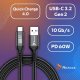 Reagle Kabel USB C - USB-A 5M DO OCULUS STEAM VR QUEST 3 3S META TETHERING USB-A PD 60W 10Gbps REAGLE 3