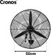 Termowentylator Cronos Wentylator ścienny z pilotem Cronos 50cm Czarny Wiatrak na ścianę cichy mocny 10