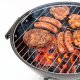Springos Grill węglowy zamykany pokrywą okrągły ruszt 41 cm przenośny czarno-czerwony Uniwersalny 12