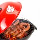 Springos Grill węglowy zamykany pokrywą okrągły ruszt 41 cm przenośny czarno-czerwony Uniwersalny 14