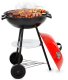 Springos Grill węglowy zamykany pokrywą okrągły ruszt 41 cm przenośny czarno-czerwony Uniwersalny 21